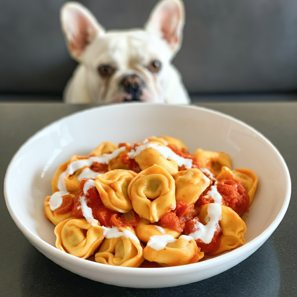 Cremige Tortellini mit Kokosjoghurt und Buttergemüse